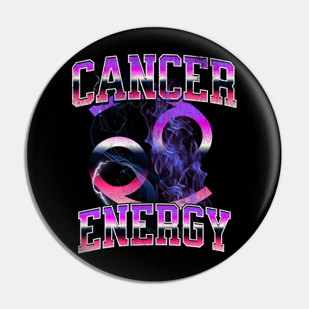 Cancer Energy Retro Lightning Birthday Zodiac Sign Astrology Pin by Lavender Celeste