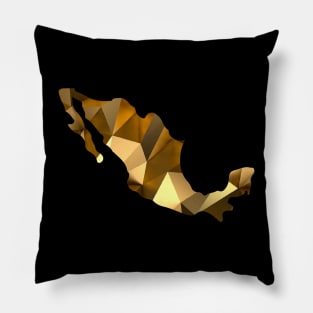 Mexico map metallic gold origami modern mexican style clothing Pillow