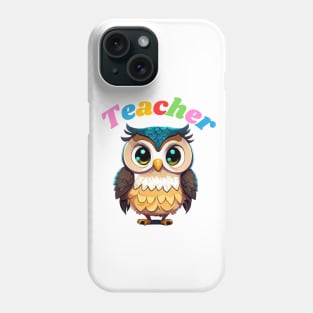 Teacher cartoon owl Phone Case