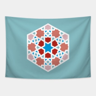 Coral Island Arabic Tiles Tapestry