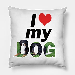 I love (heart) my dog - Bernese oil painting word art Pillow