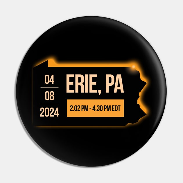 Eclipse 2024 - Pennsylvania State Erie PA USA Pin by Design Malang