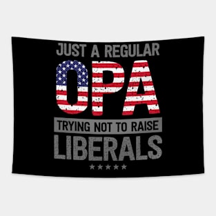 Regular Opa Raise Liberals USA Flag Father's Day Tapestry