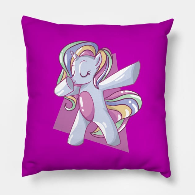 RAINBOW UNICORN dabbing colorful birthday gift Pillow by Midoart