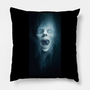 person trapped in ghost world, halloween design Pillow