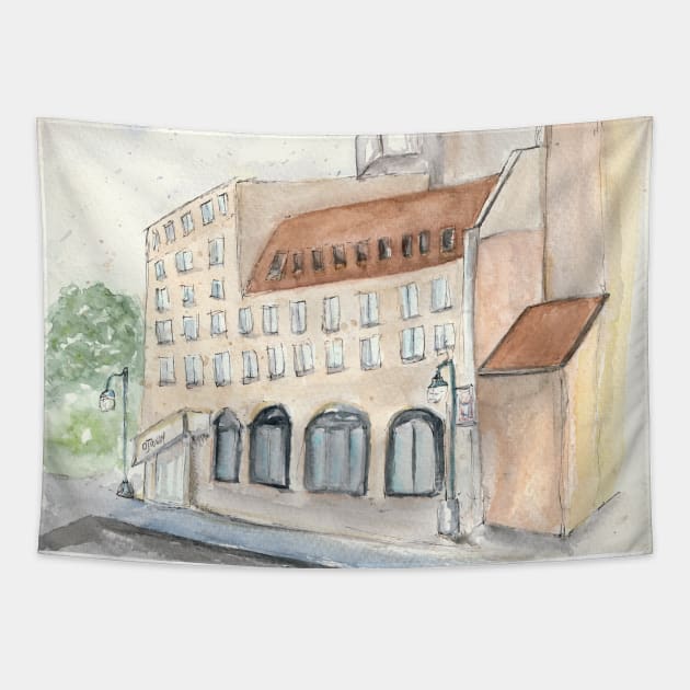 Hotel Ojibway Plein Air Tapestry by Jarrodjvandenberg