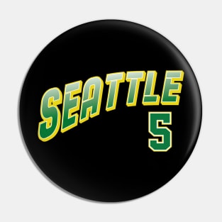 Retro Seattle Number 5 Pin