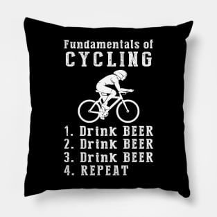 Pedals & Pints: Cycling and Beer Lover's Tee Pillow