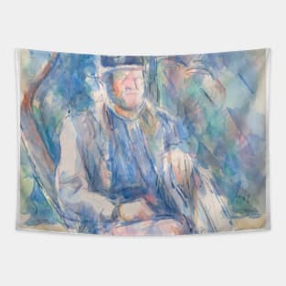 Man Wearing a Straw Hat by Paul Cezanne Tapestry