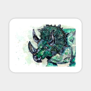 Green Triceratops Dinosaur Magnet