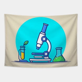 Microscope, Test Tube And Beaker Glass Tapestry