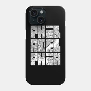 Philadelphia, USA City Map Typography - Light Phone Case