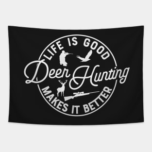 Big Racks Matter - Live Free And Hunt Hard - Funny Deer Buck Hunting Tapestry