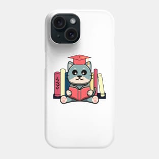 Cat reading books Phone Case