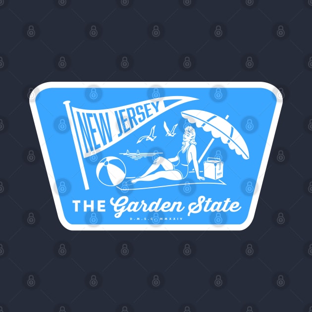 Vintage New Jersey The Garden State Beach Pinup by DMSC