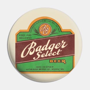 Badger Select Beer Retro Defunct Breweriana Pin