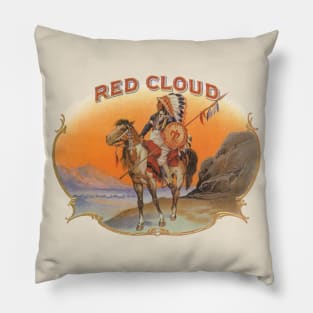 Vintage Red Cloud Cigar Label Pillow