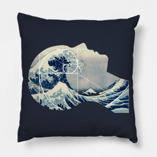 Great Wave, Hokusai Meets Fibonacci in My Head Pillow