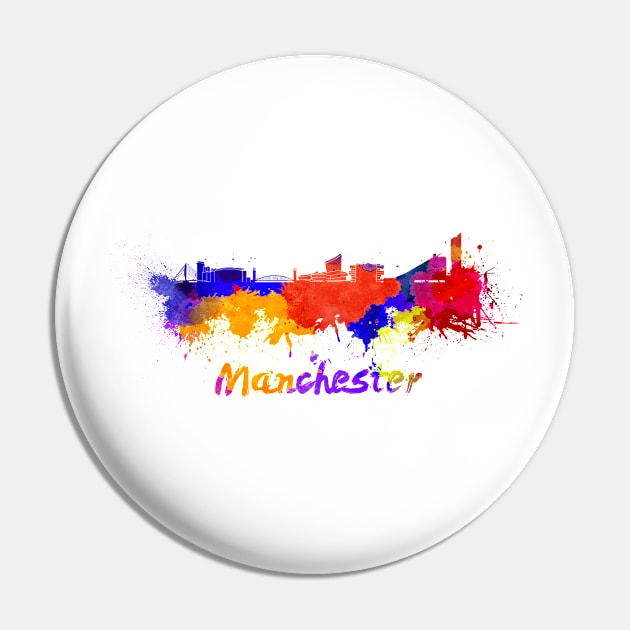 Manchester skyline in watercolor Pin by PaulrommerArt