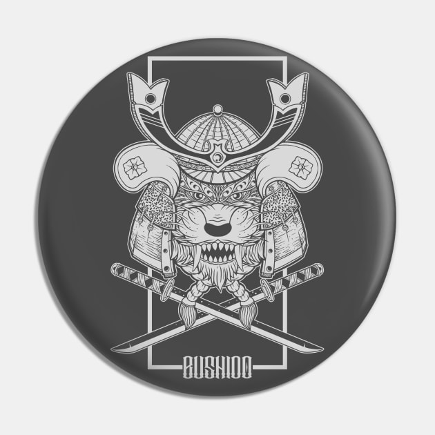 Tiger head bushido Pin by DMD Art Studio