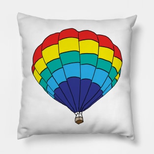 Rainbow hot air balloon Pillow