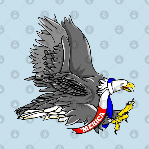 'Merica Patriotic Eagle Cartoon by mailboxdisco