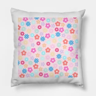 Boho Pink Daisy Flowers Pattern Pillow