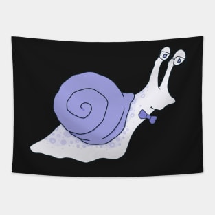 Cute Periwinkle Professor Snail Tapestry