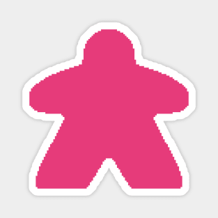 Pink Pixelated Meeple Magnet