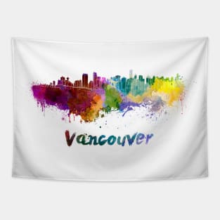 Vancouver skyline in watercolor Tapestry