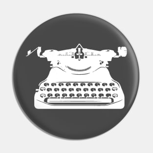 White Typewriter Pin