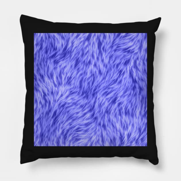 Bright Blue Fur Design Pillow by CraftyCatz