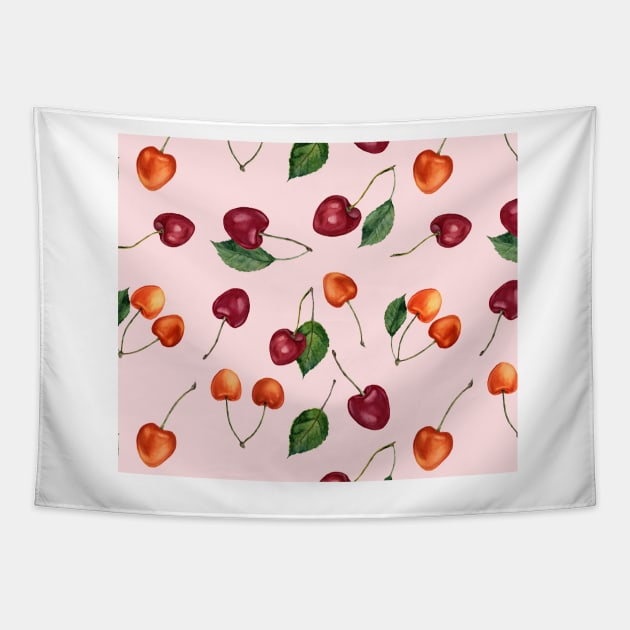 Blush cherries Tapestry by RoseAesthetic