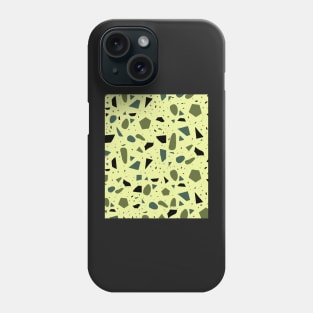 Seamless Olive green and Black Terrazzo Pattern Phone Case