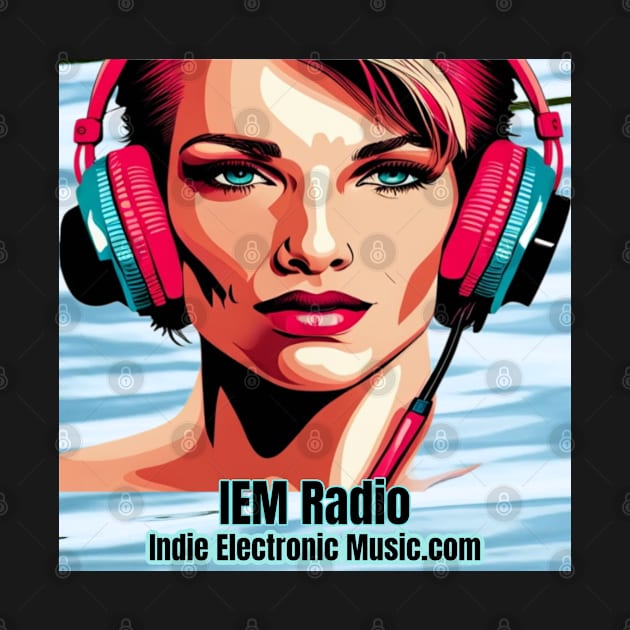 Synthwave Retrowave Girl In Headphones - IEM Radio Design by Pop Art Ave