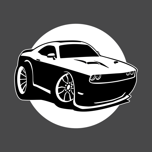 Modern American Muscle Car Cartoon Illustration by hobrath