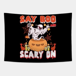 Happy Halloween Say Boo Tapestry