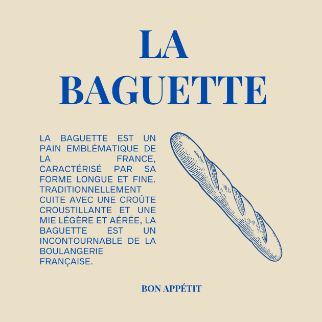 La Baguette Graphic and French Phrases by yourstruly