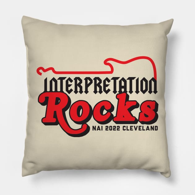 NAI 2022: Interpretation Rocks (Red and Black) Pillow by pcaputo@interpnet.com