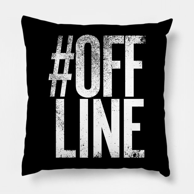 Hashtag OFFLINE Pillow by Hashtagified