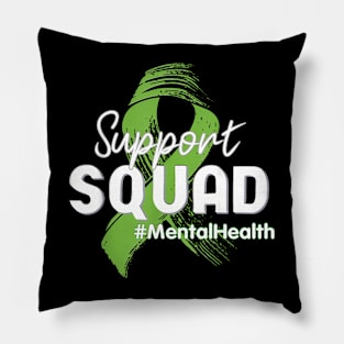 Support Squad Mental Health Awareness Lime Green Pillow