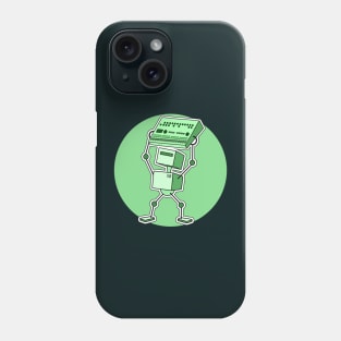 Robot Holding Drum Machine Green Tint Phone Case