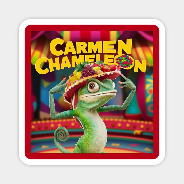 Carmen Karma Chameleon Magnet by Dizgraceland