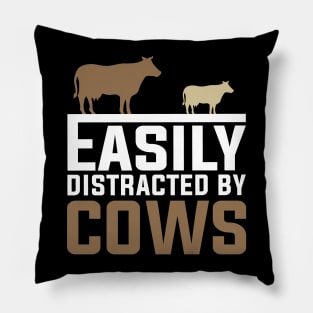 Easily Distracted By Cows Pillow