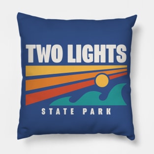 Two Lights State Park Maine Souvenir Lighthouse Pillow