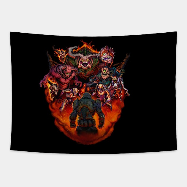 angry guy in mars hell Tapestry by Creepsandbabes