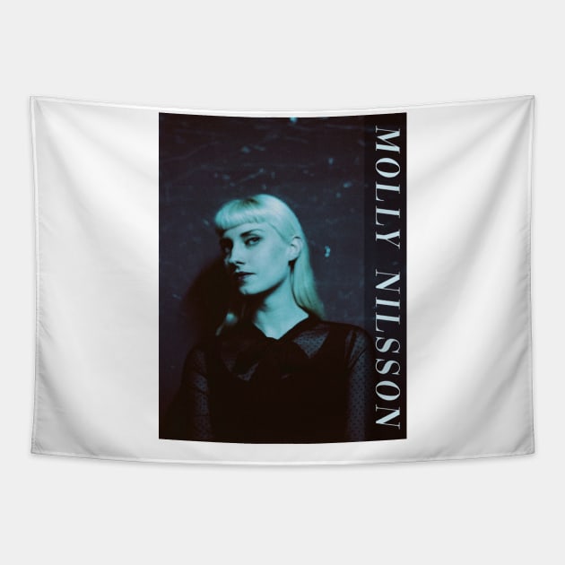 Molly Nilsson // Blue portrait Tapestry by HectorVSAchille