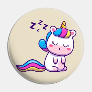 Cute Unicorn Sleeping Cartoon Pin