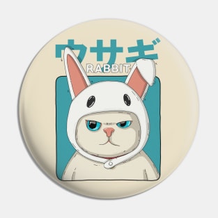 Grumpy Rabbit Neko Pin