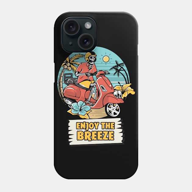 skeleton riding a scooter Phone Case by Istanbul